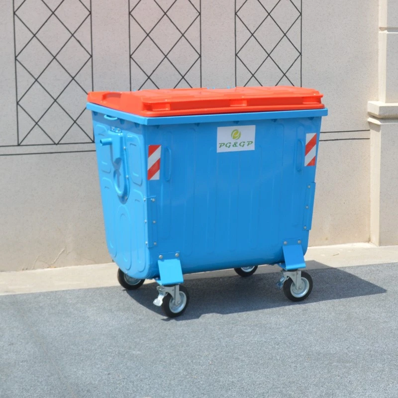 Galvanized Garbage Bin with Wheels